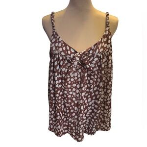 Papermoon Womens Brown Stretch Shoulder Strap Casual Blouse Top Plus Size 2X NWT